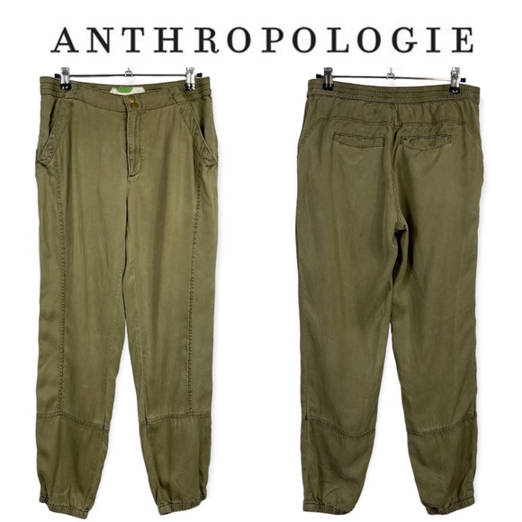 Anthropologie Pants - By Anthropologie Utility Jogger Pants Olive Army Green Lyocell Zip Fly XS